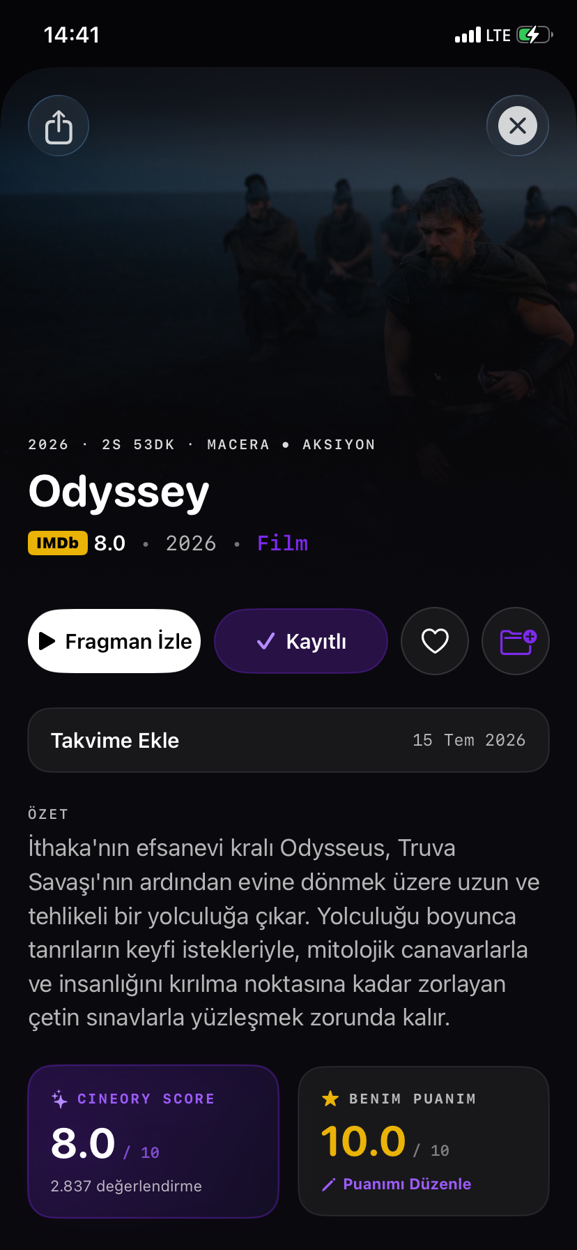 Cineory film detay ekranı